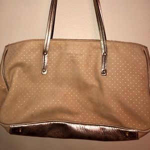 Vintage Kate Spade nude gold polka-dot handbag